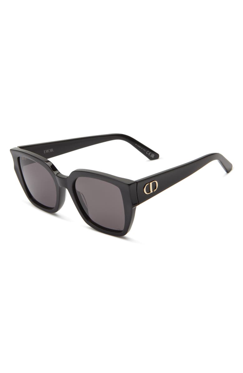 DIOR 'DiorGlow S1I Square Sunglasses, Alternate, color, Shiny Black / Smoke