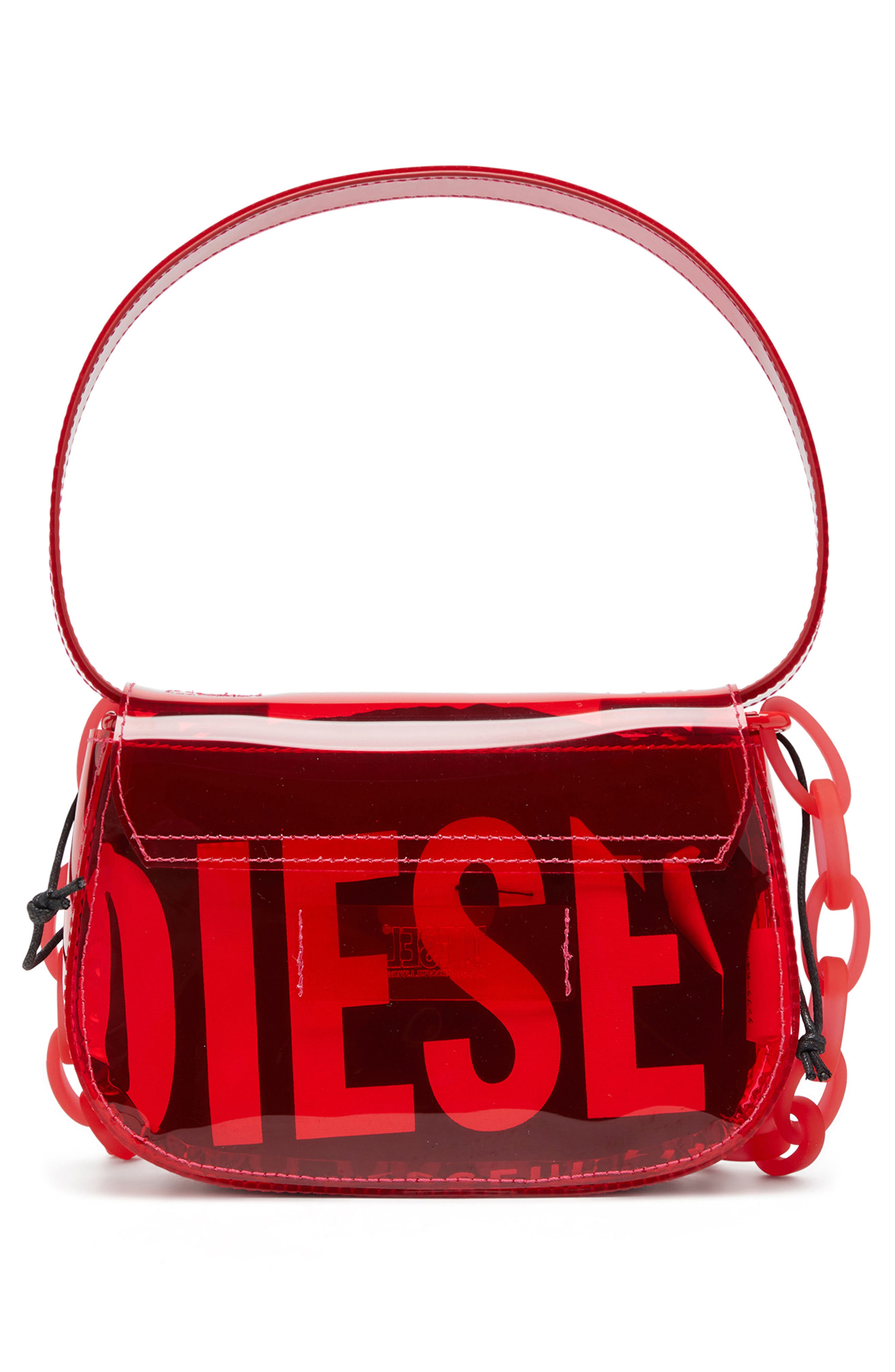 DIESEL<sup>®</sup> 1DR-Iconic Transparent TPU Shoulder Bag, Alternate, color, Red
