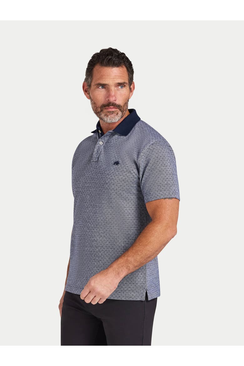 Short Sleeve Dobby Jersey Polo Shirt, Alternate, color, Navy