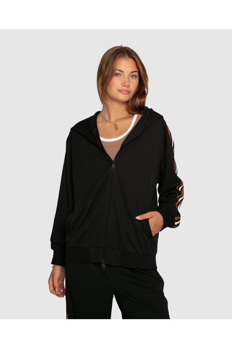 Ready To Go Striped Sleeve Jacket, Main, color, Black