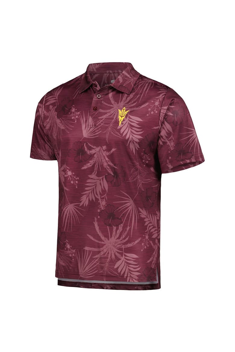 Men's Colosseum Maroon Arizona State Sun Devils Palms Team Polo, Alternate, color, Maroon