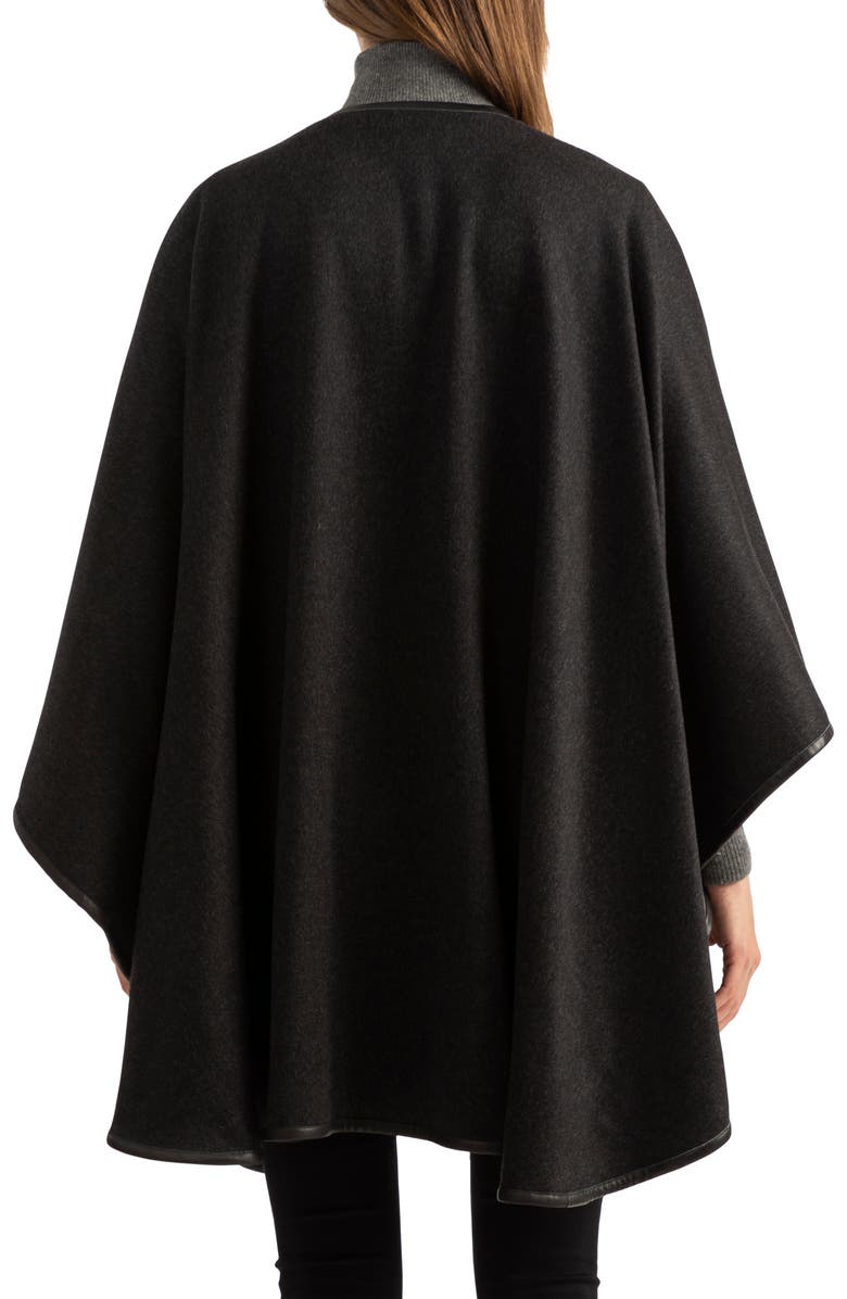 Sofia Cashmere Leather Trim Alpaca Blend Wrap, Alternate, color,