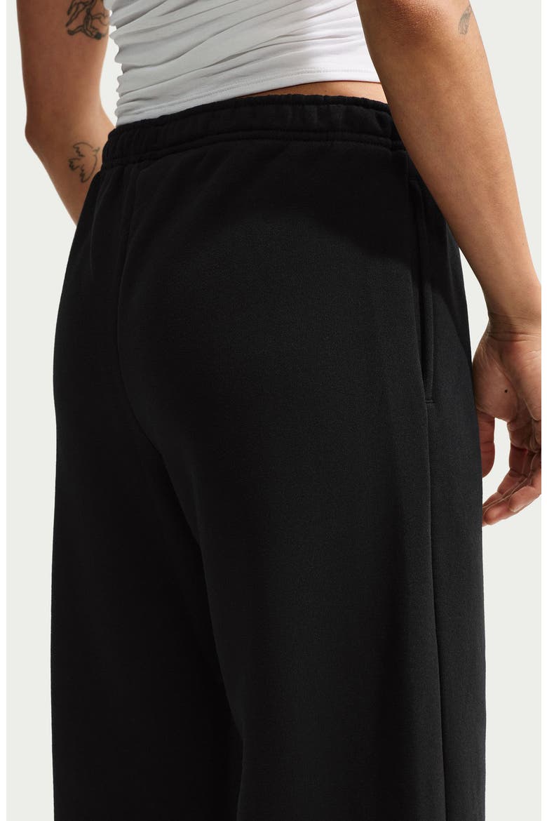 Studio Fleece Wide Leg Sweatpants, Alternate, color, TOTAL BLACK/ SAIL