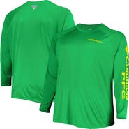 Columbia Men's Columbia Green Oregon Ducks Big & Tall Terminal Tackle Team Raglan Omni-Shade Long Sleeve T-Shirt