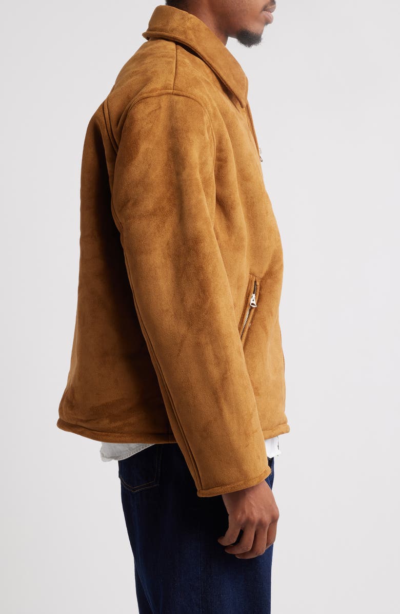 Topman Faux Shearling Lined Faux Suede Jacket, Alternate, color, 
