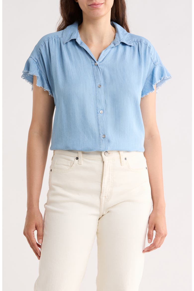 The Fray Denim Top, Main, color, LIGHT WASH
