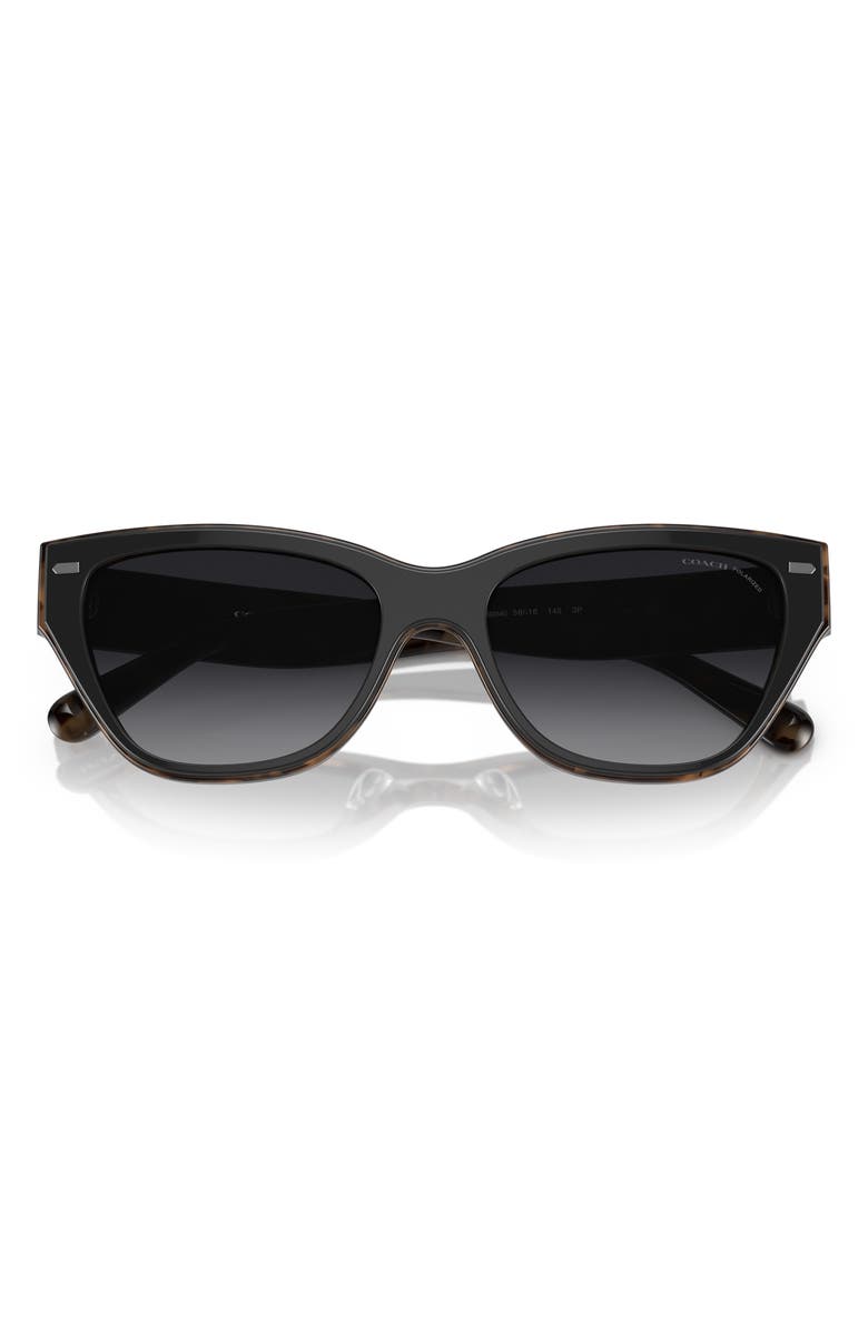 COACH 56mm Gradient Cat Eye Sunglasses, Alternate, color, Grey Gradient