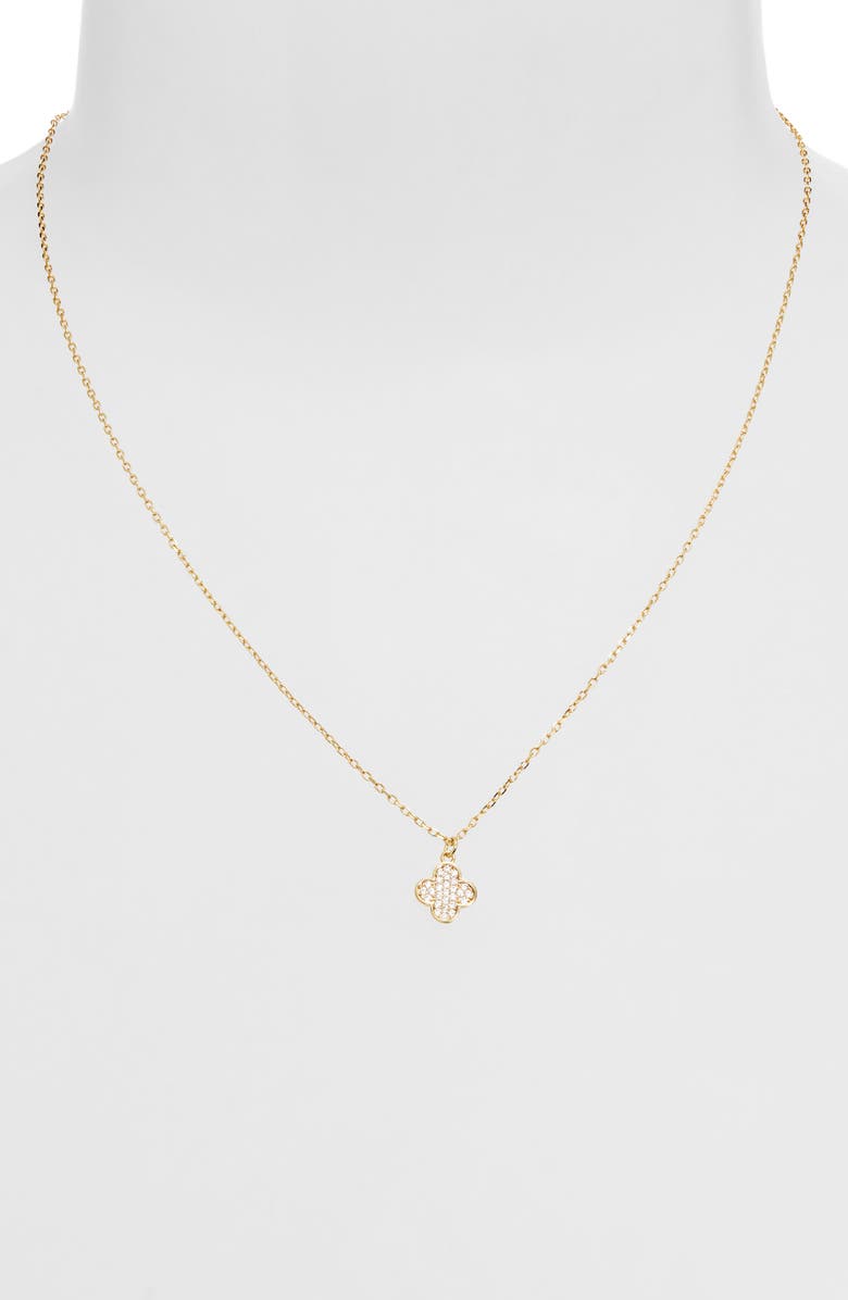 ARGENTO VIVO CZ Clover Pendant Necklace, Alternate, color, Gold