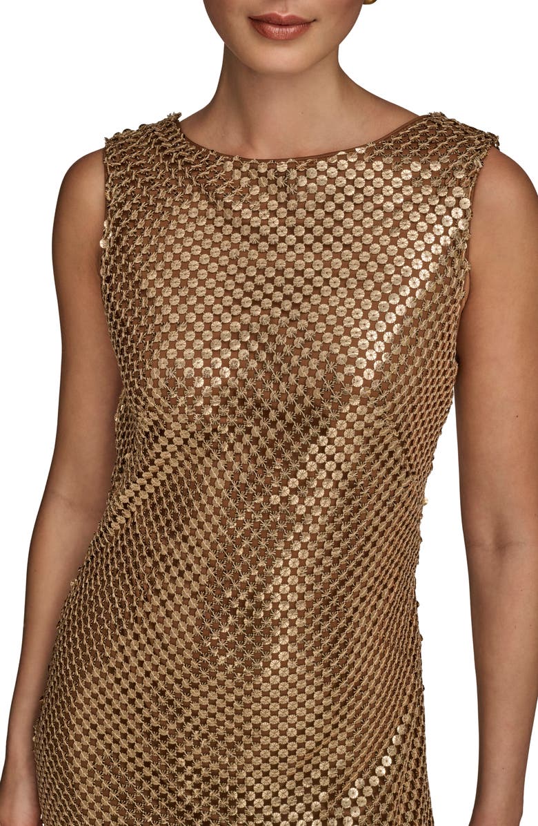 Donna Karan New York Sleeveless Sequin Gown, Alternate, color, Gold