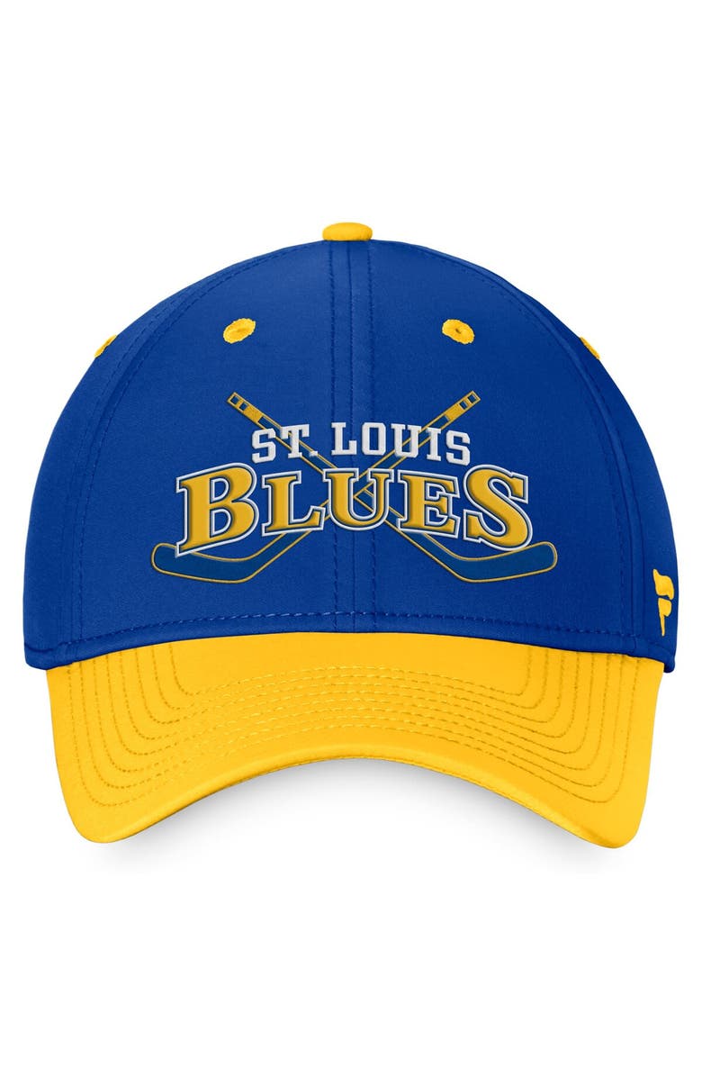 FANATICS Men's Fanatics Branded Blue/Gold St. Louis Blues Heritage Vintage Flex Hat, Alternate, color, Blue