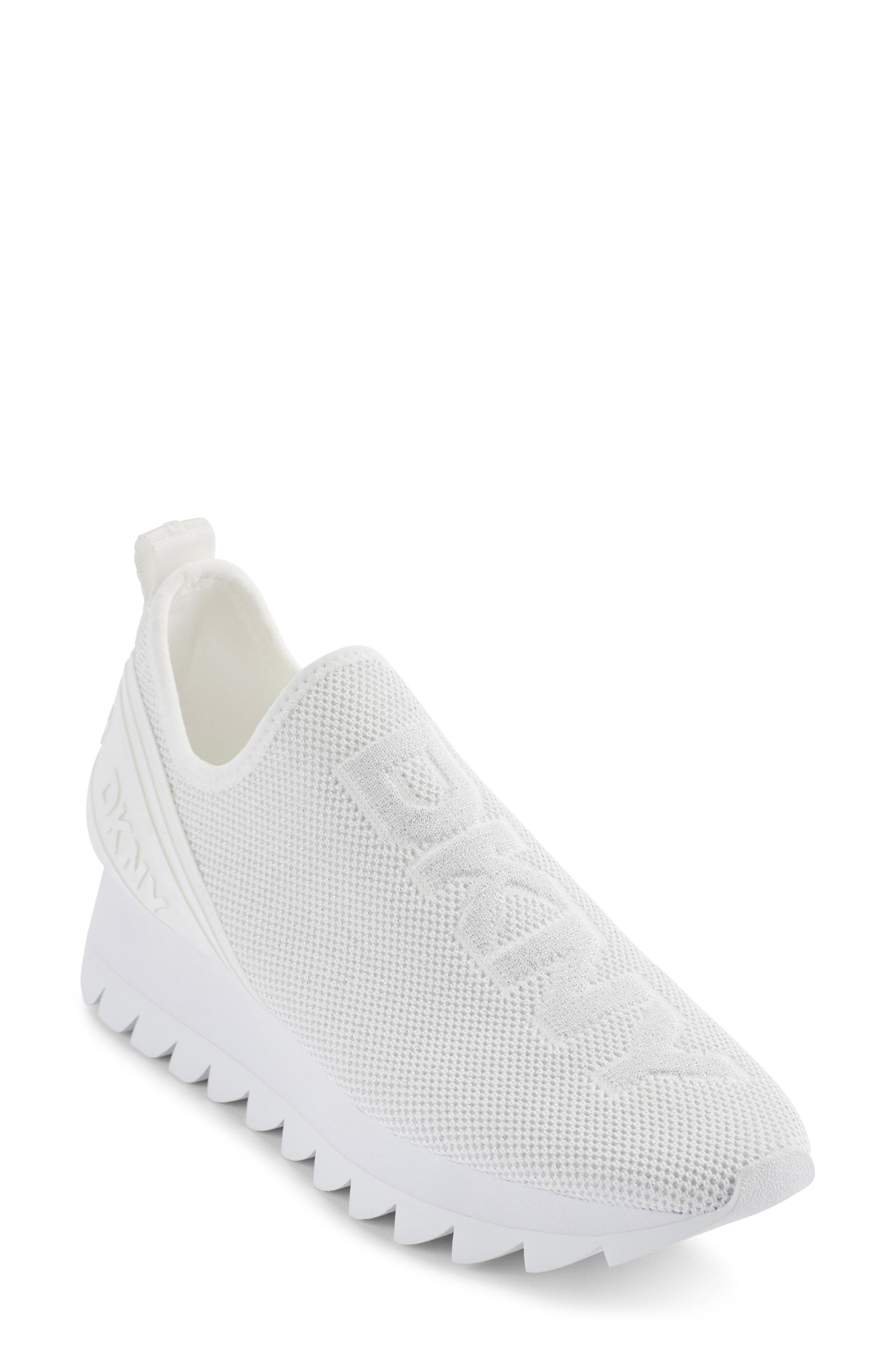 DKNY Abbi Slip-On Wedge Sneaker, Main, color, Bright White