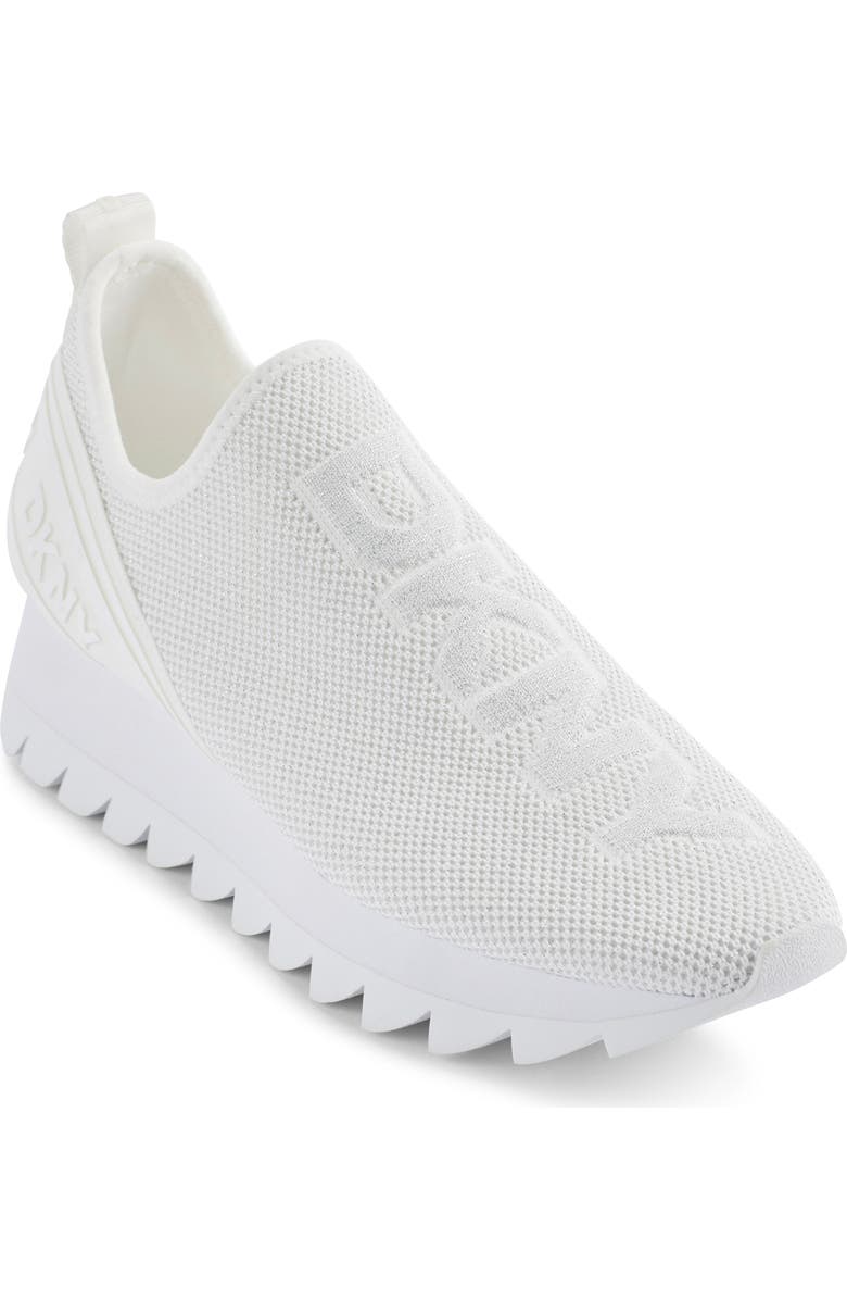 DKNY Abbi Slip-On Wedge Sneaker, Main, color, Bright White