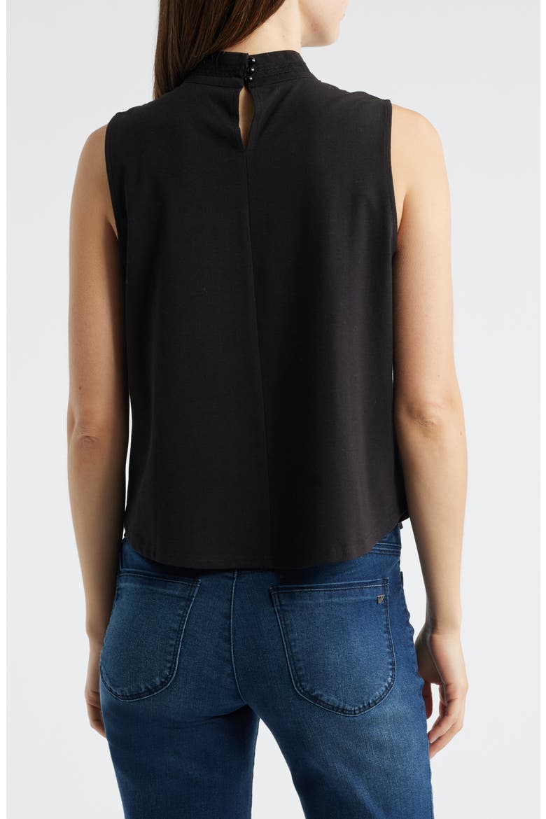Sleeveless Mock Neck Shell, Alternate, color, BLACK