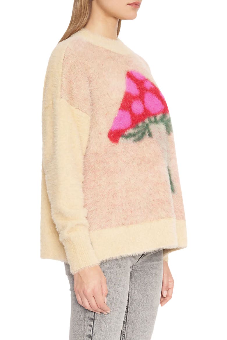 Shirley Mushroom Fuzzy Sweater, Alternate, color, CREAM
