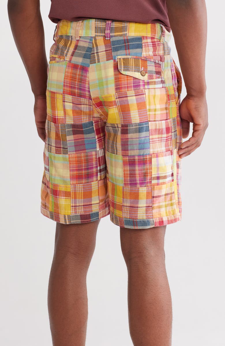 Vintage 1946 Acid Wash Patchwork Madras Plaid Shorts, Alternate, color, 