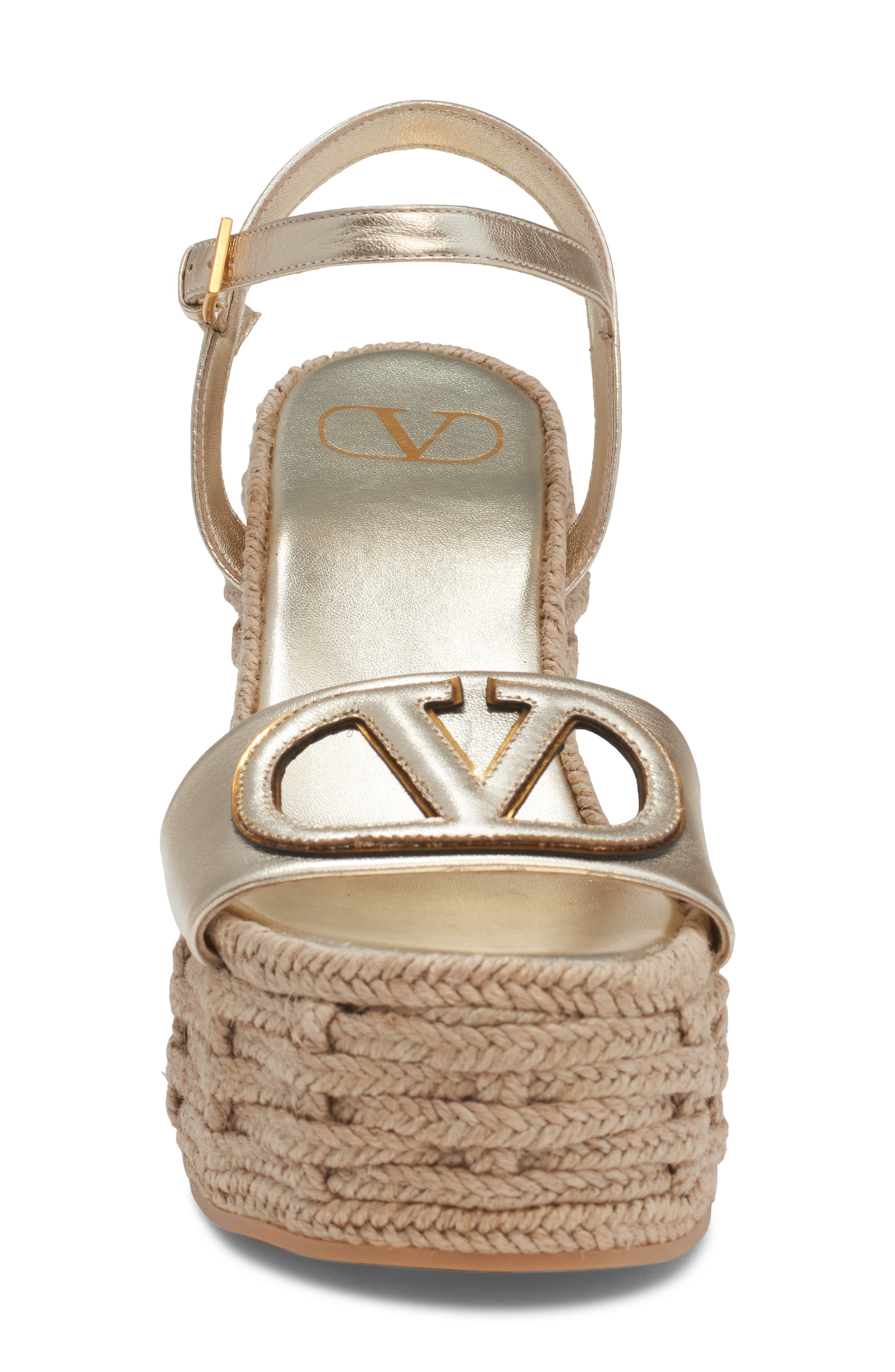 Valentino Garavani VLOGO Espadrille Wedge Sandal, Alternate, color, 
