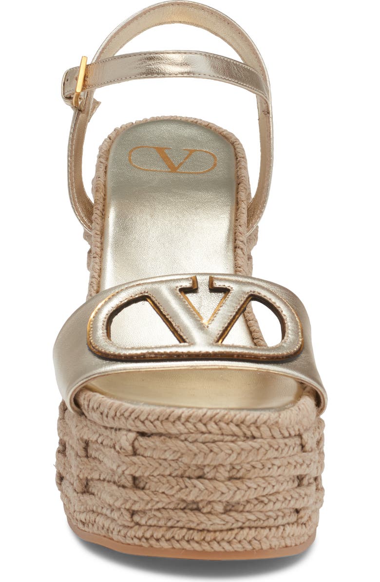 Valentino Garavani VLOGO Espadrille Wedge Sandal, Alternate, color,