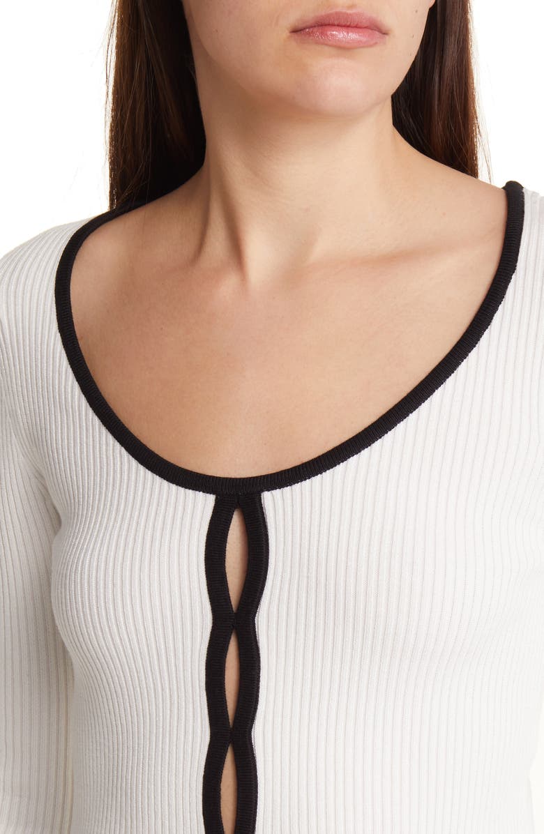 Sophie Rue Keyhole Front Rib Sweater, Alternate, color, 