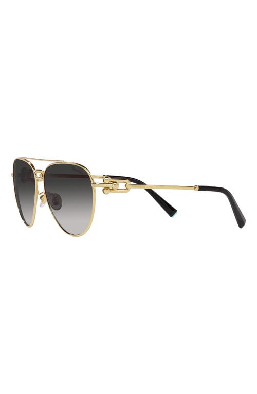 Tiffany & Co . 59mm Gradient Pilot Sunglasses In Gold