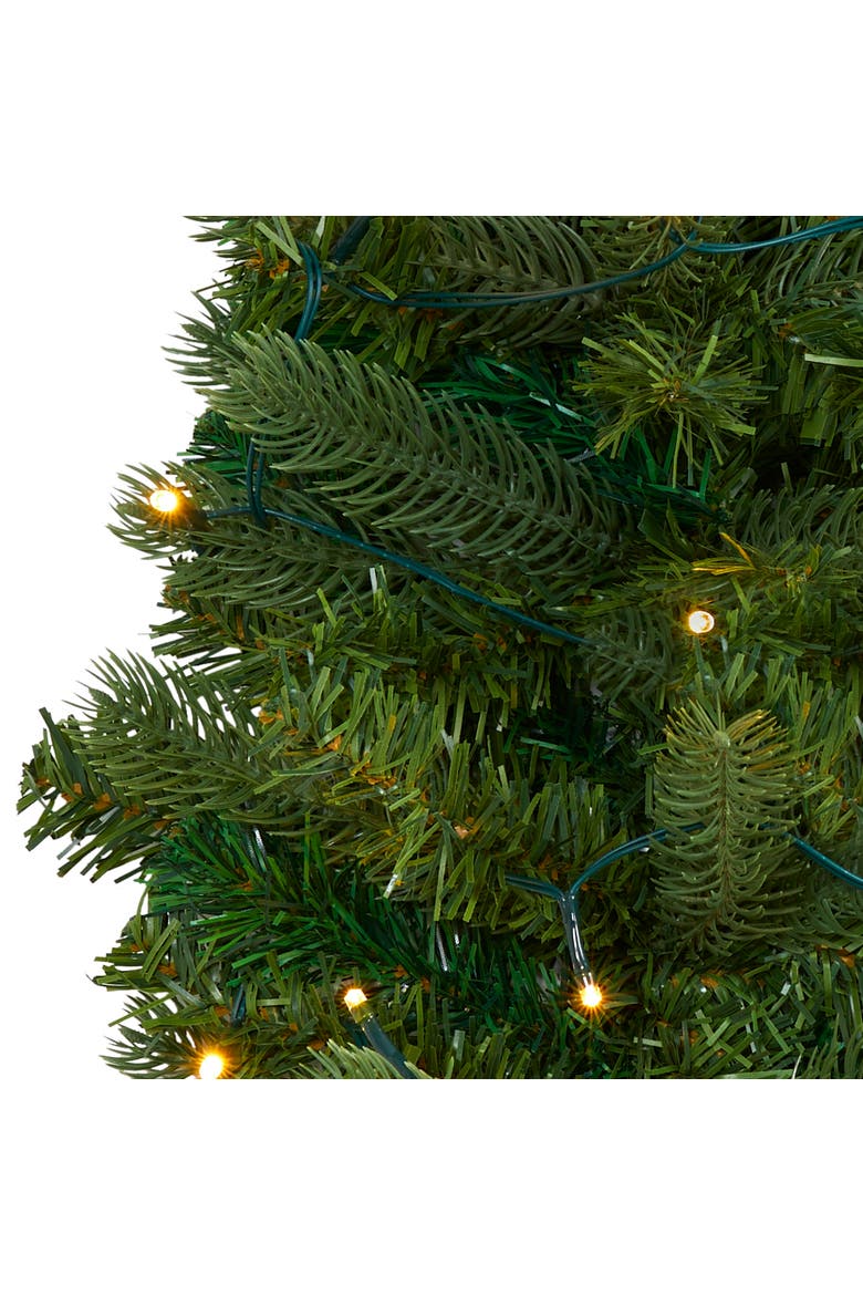 2-ft Flat Back Wall Hanging Artificial Christmas Tree with 20 Clear LED Lights, Alternate, color, Green
