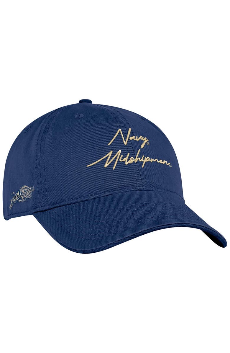 Under Armour Men
s Under Armour Navy Navy Midshipmen College Essentials Washed Cotton Blend Adjustable Hat, Main, color, Navy