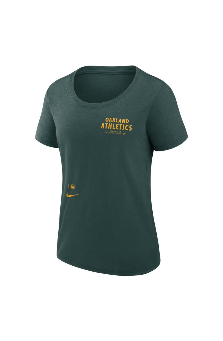 Nike Women's Nike Green Oakland Athletics Authentic Collection Performance Scoop Neck T-Shirt, Alternate, color, 