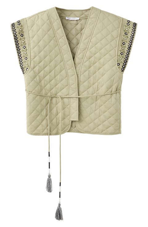 Embroidered Quilted Vest