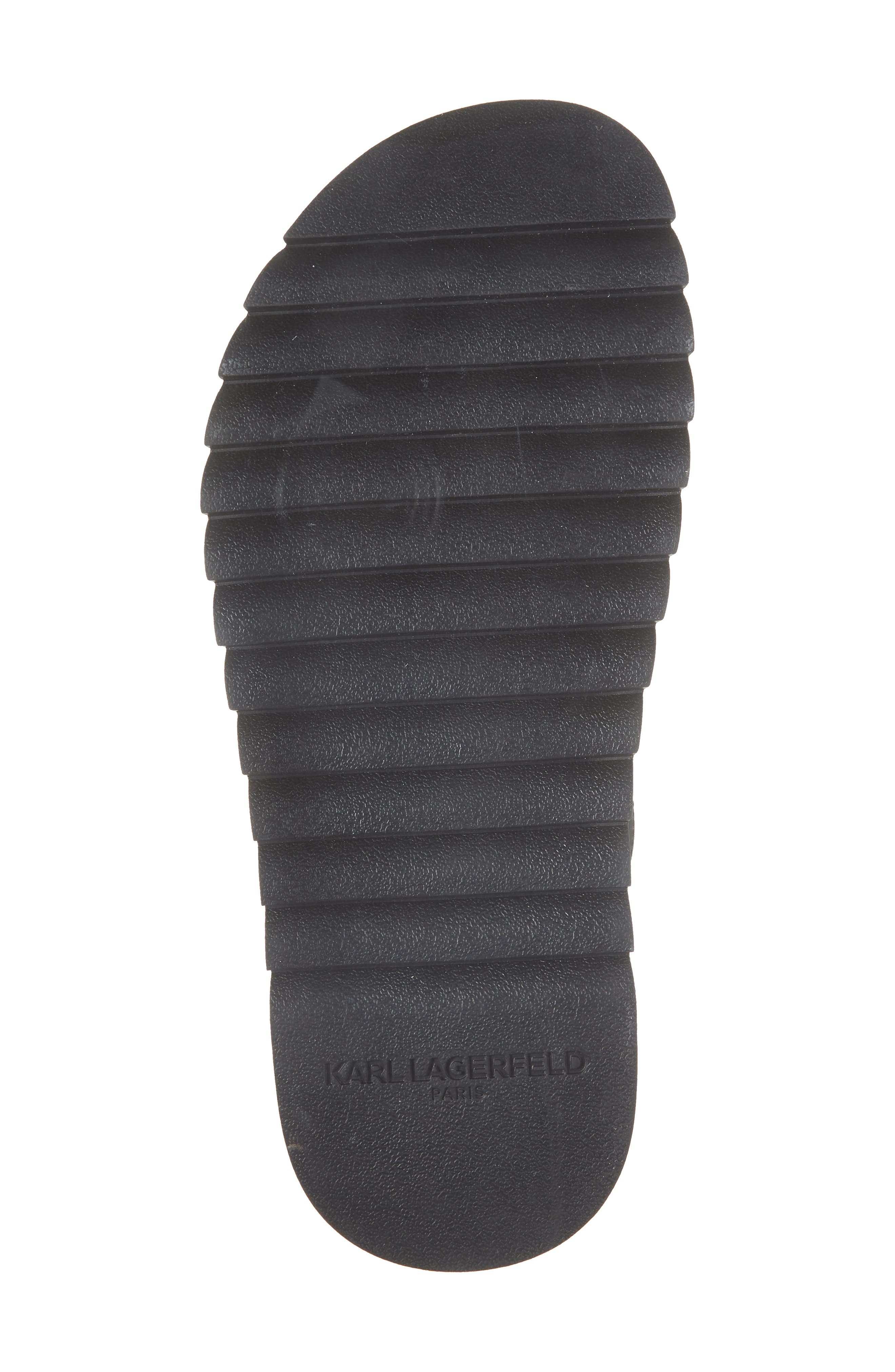 KARL LAGERFELD PARIS Logo Crisscross Slide Sandal, Alternate, color, Black