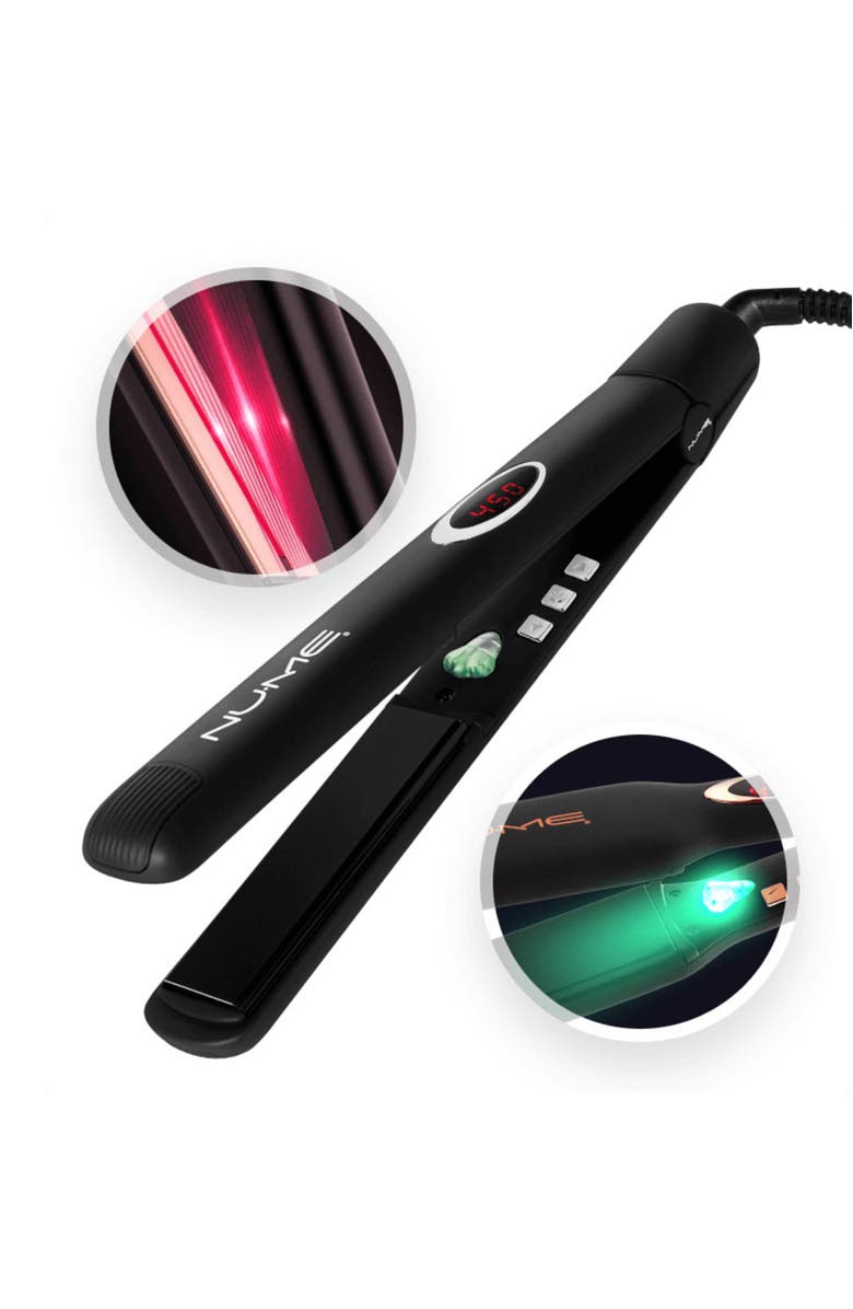 NUME Megastar Flat Iron | 1-inch Tourmaline Hair Straightener, Alternate, color, Black / Silver