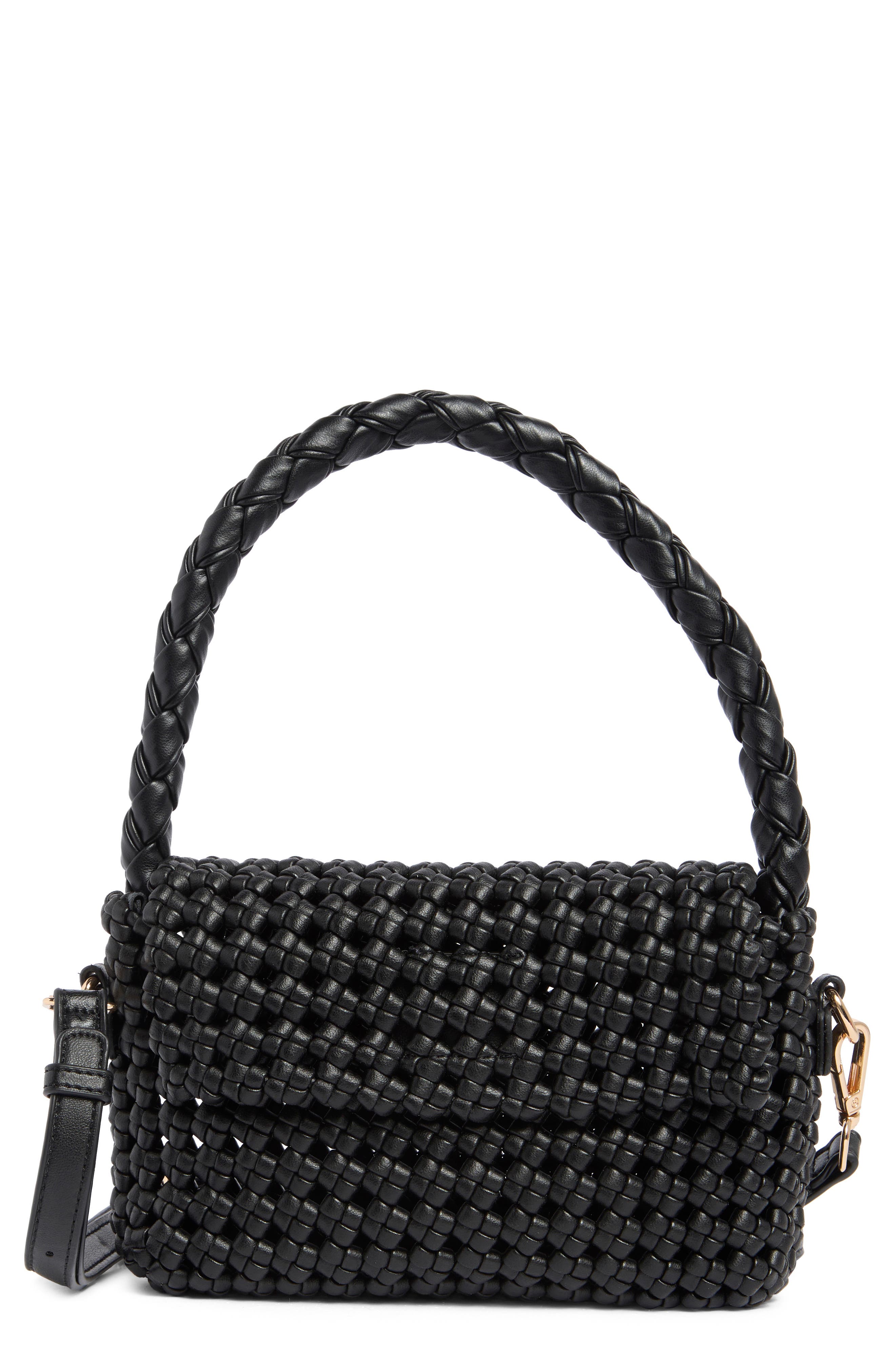 URBAN EXPRESSIONS HANDBAGS Braided Top Handle Satchel, Main, color, 