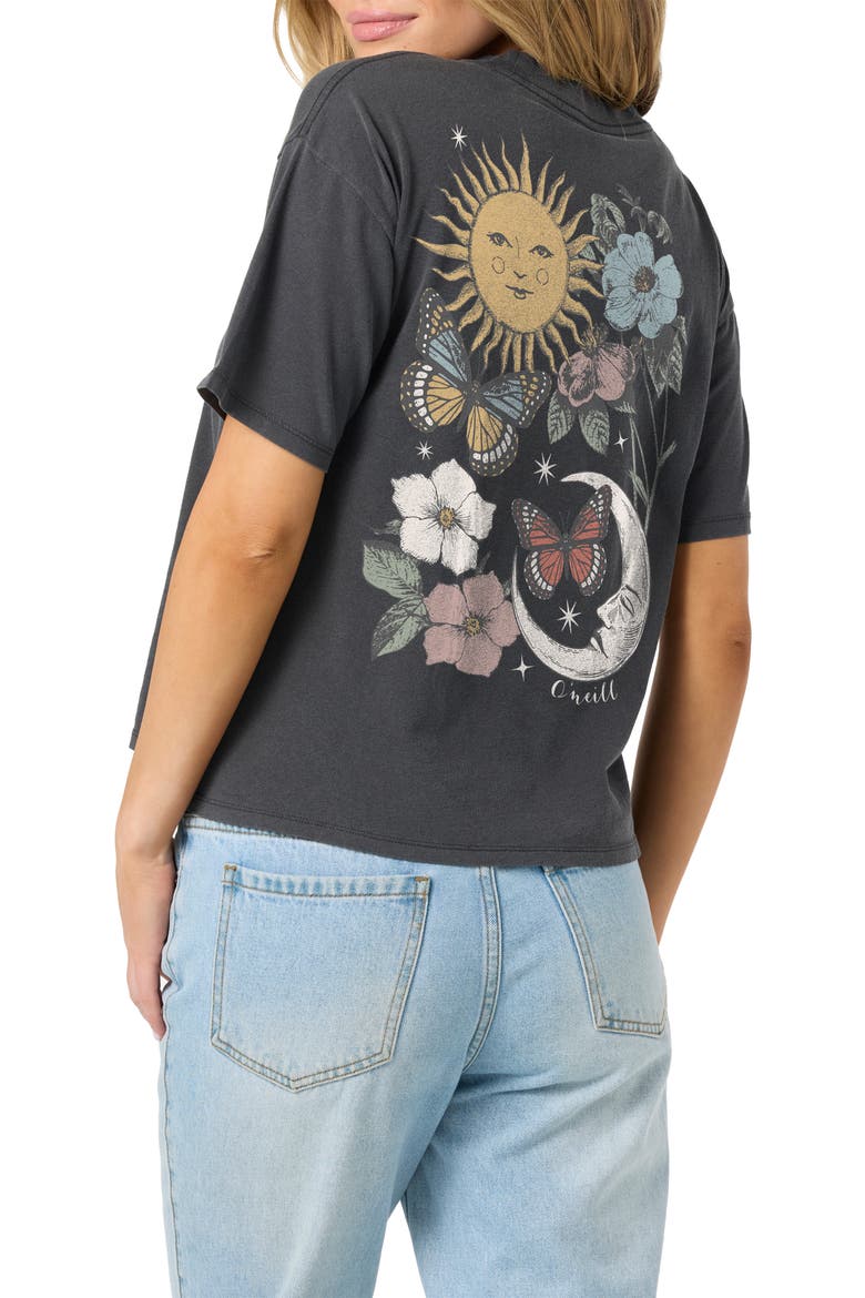 La Luna Cotton Graphic T-Shirt, Alternate, color, WASHED BLACK