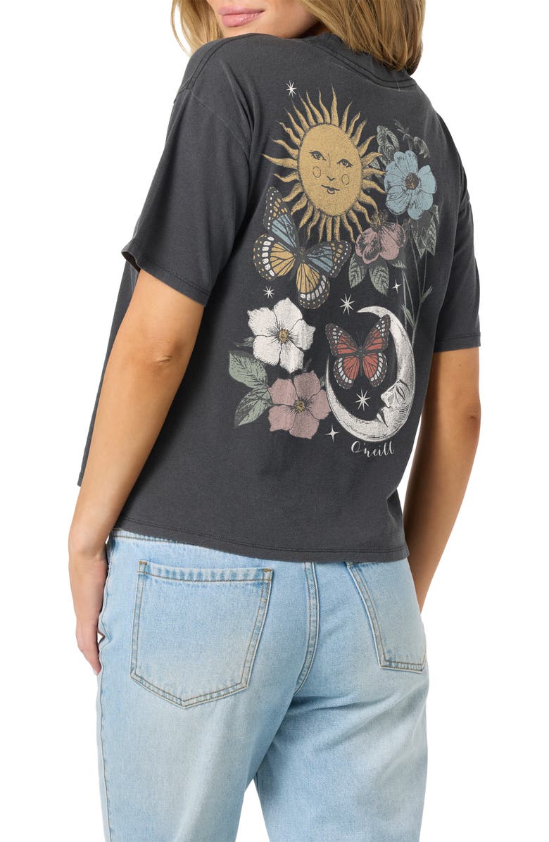 O'Neill La Luna Cotton Graphic T-Shirt, Alternate, color, Washed Black