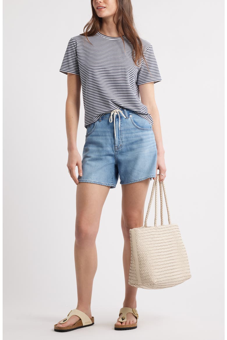Stripe Crop T-Shirt, Alternate, color, NAVY- WHITE BECK STRIPE