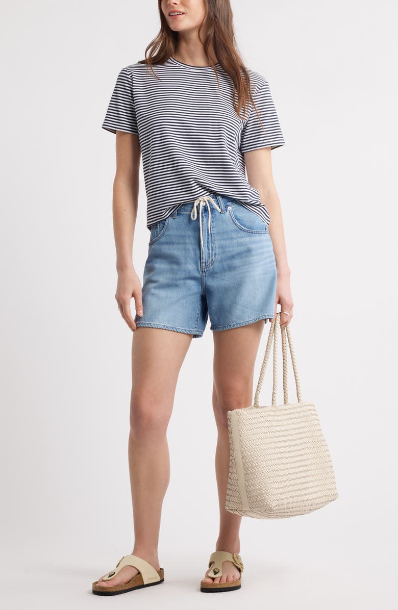 Caslon<sup>®</sup> Stripe Crop T-Shirt, Alternate, color, Navy- White Beck Stripe