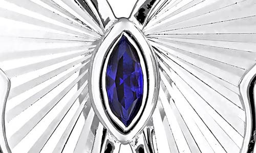 Delmar Marquise Cut Created Sapphire Butterfly Stud Earrings In Blue