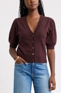 Caslon® Wool & Cashmere Puff Sleeve Cardigan