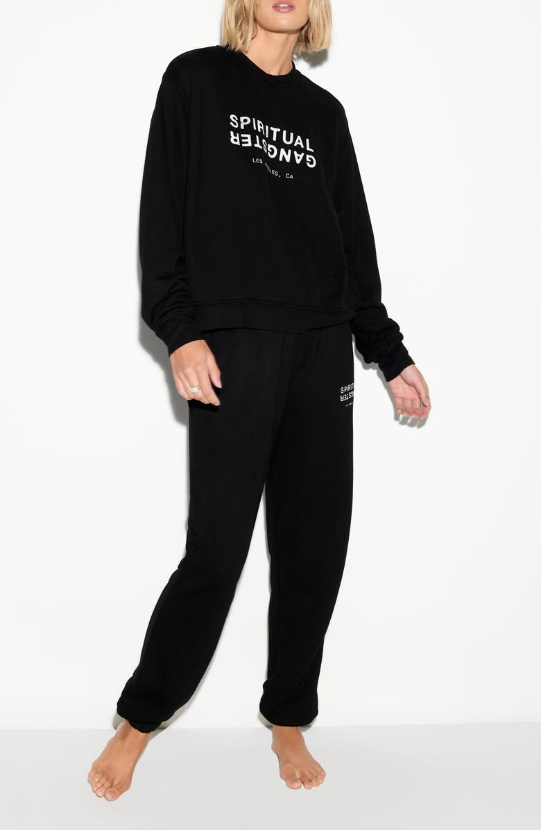 Spiritual Gangster Logo Cotton & Linen Graphic Sweatshirt, Alternate, color, 