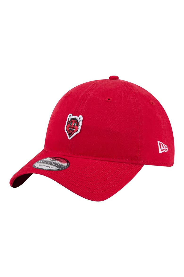 Unisex New Era Red New Jersey Devils Mascot Patch 9TWENTY Adjustable Hat, Main, color, Red
