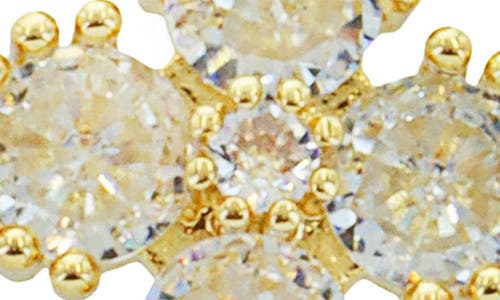 Panacea Crystal Clover Linear Drop Earrings In Gold
