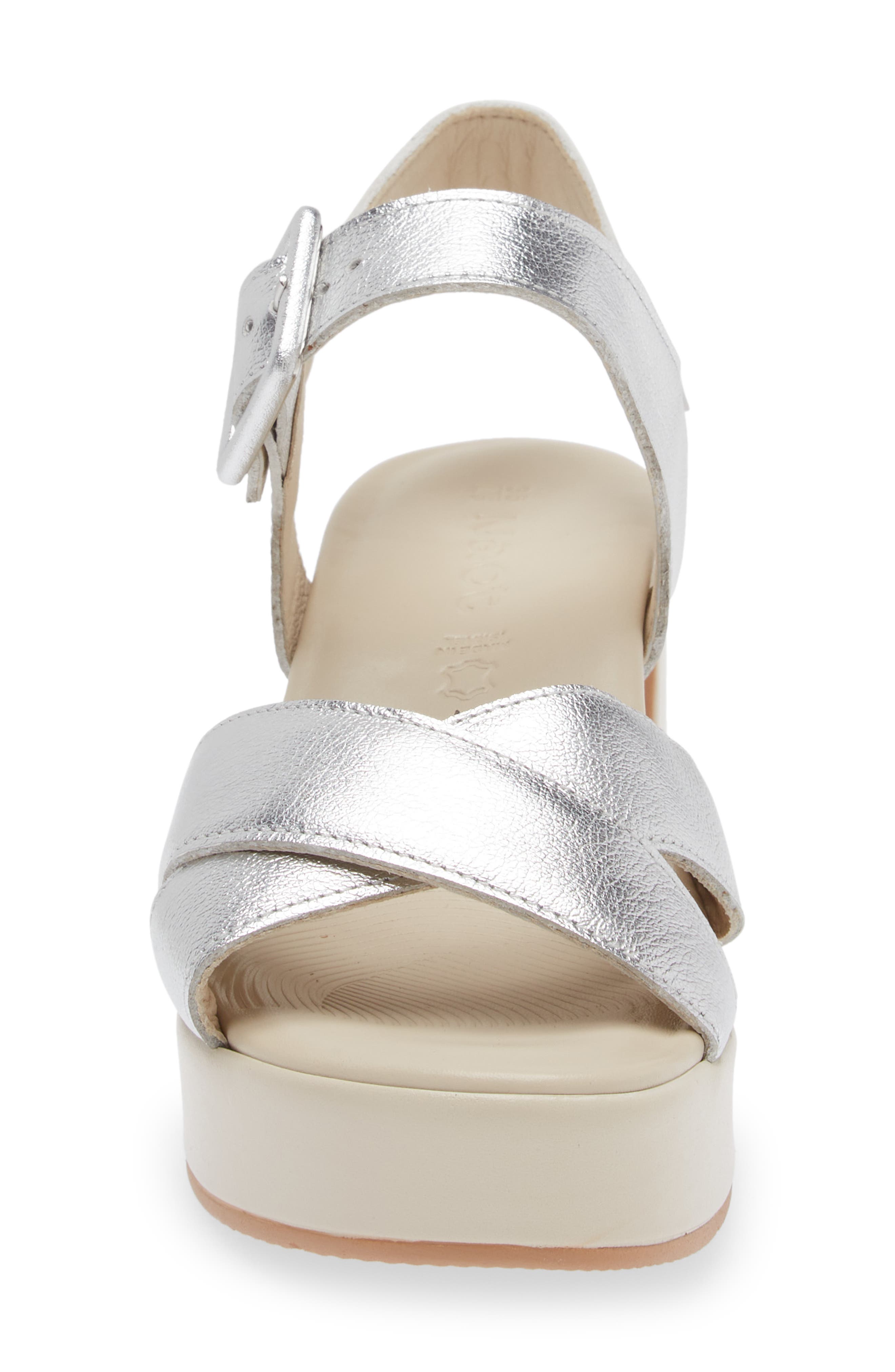 Naot Elite Platform Sandal, Alternate, color, Soft Silver Leather