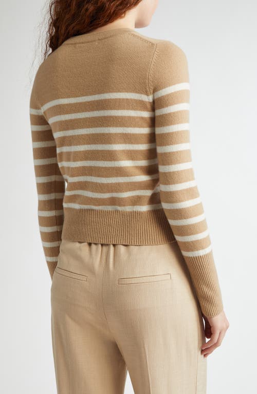 Veronica Beard Caleb Stripe Cashmere Sweater In Sand Ivory