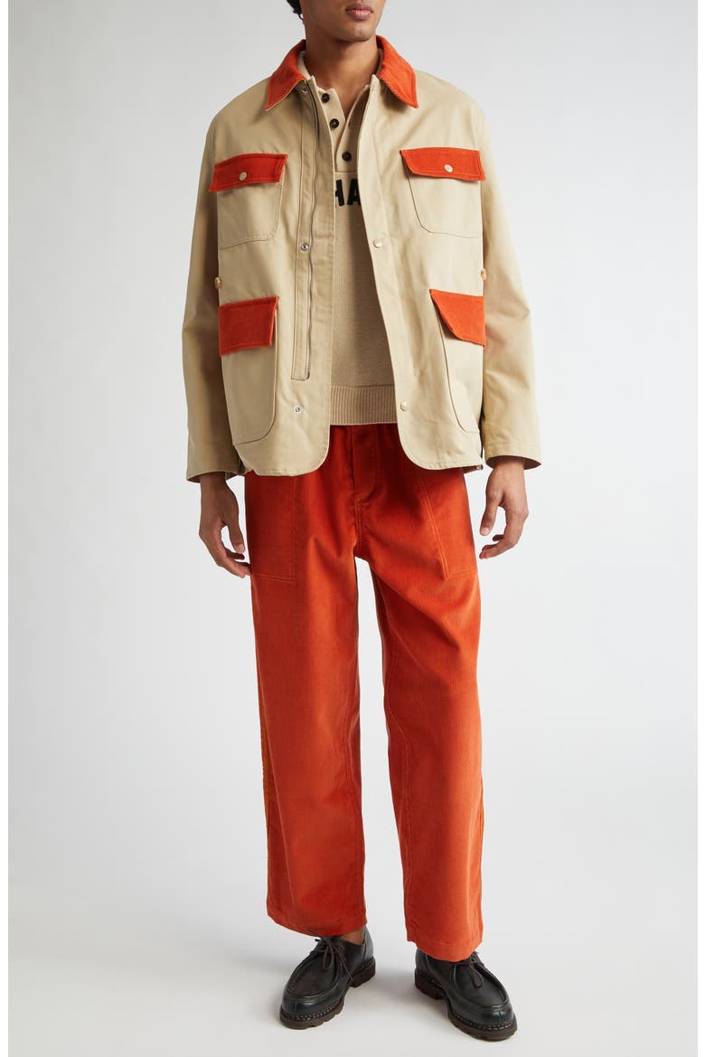 Corduroy Trim Cotton Twill Hunting Jacket, Alternate, color, MULTICOLOR