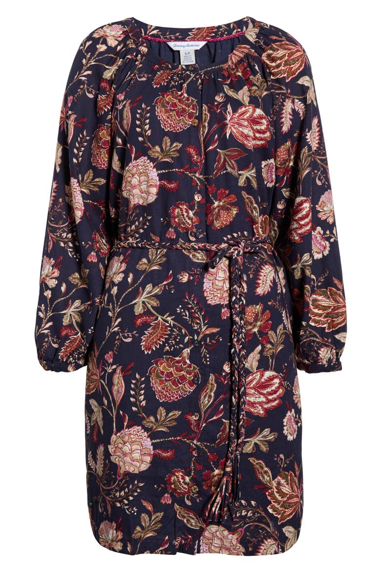 Exquisite Blooms Long Sleeve Dress, Alternate, color, COASTLINE