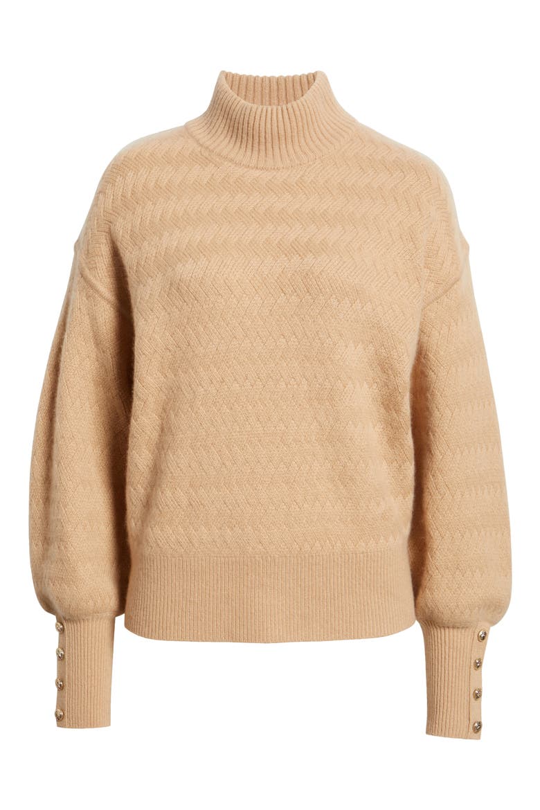 The Tricia Cashmere Turtleneck Sweater, Alternate, color, FRENCH BEIGE