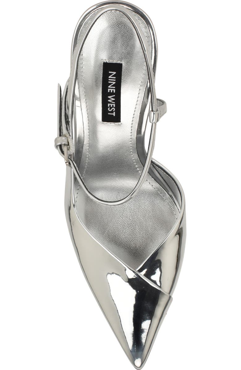Nine West Franka Ankle Strap Pointed Toe Pump, Alternate, color, Silver