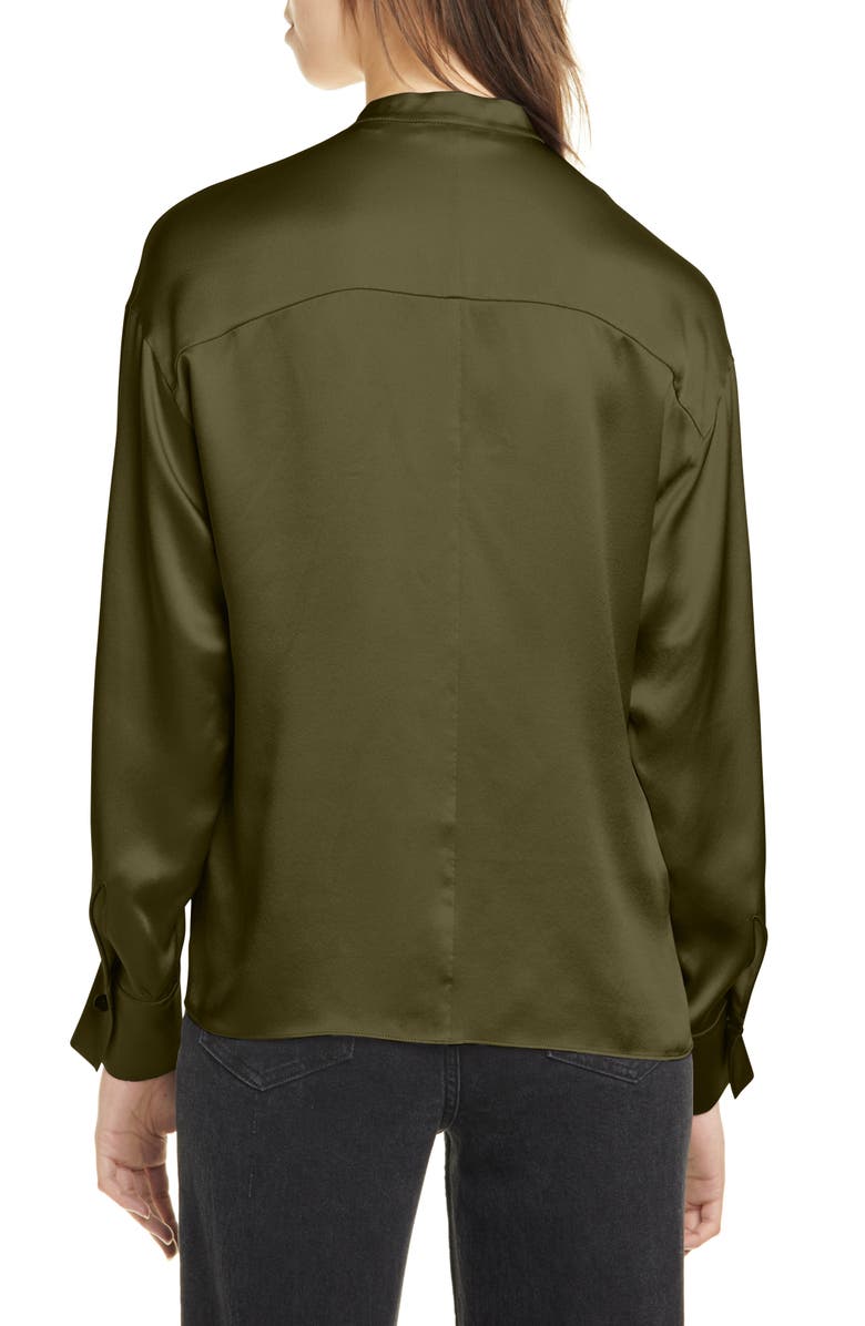 Vince Wrap Front Long Sleeve Silk Blouse, Alternate, color, 