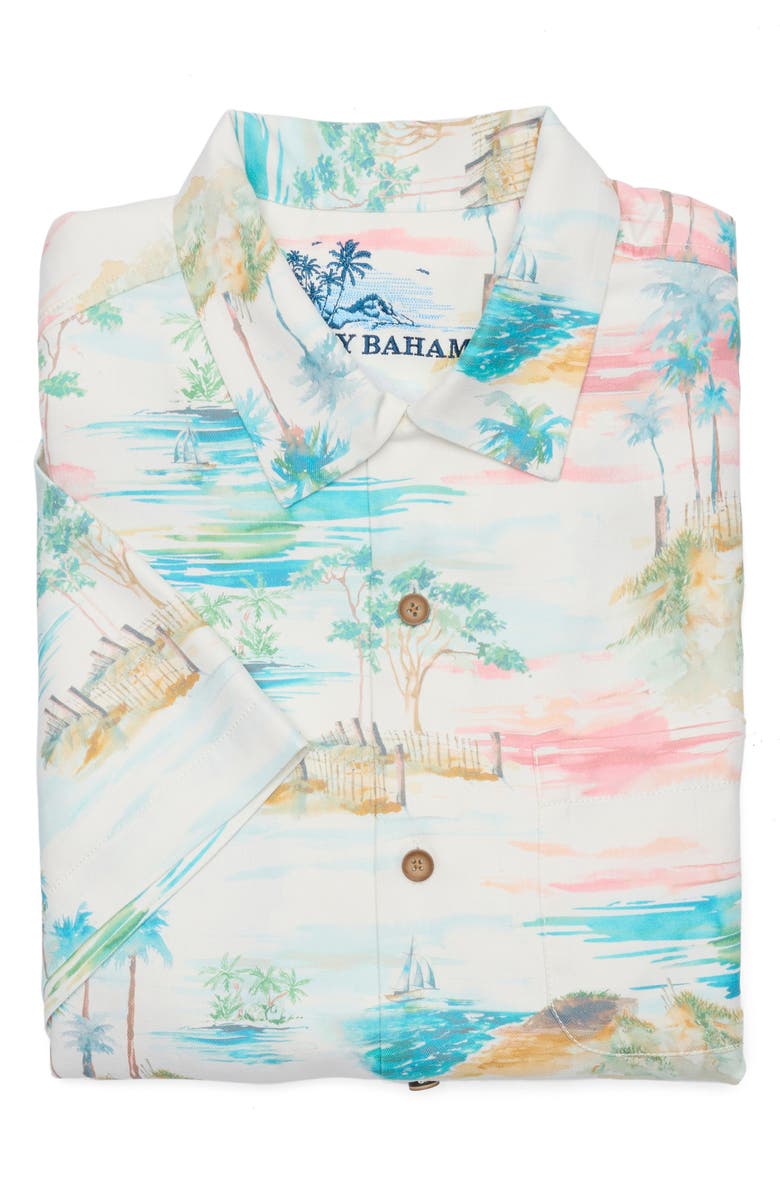 Tommy Bahama Collector's Series 2025 Offshore Sails Call Silk Camp Shirt, Alternate, color, Continental