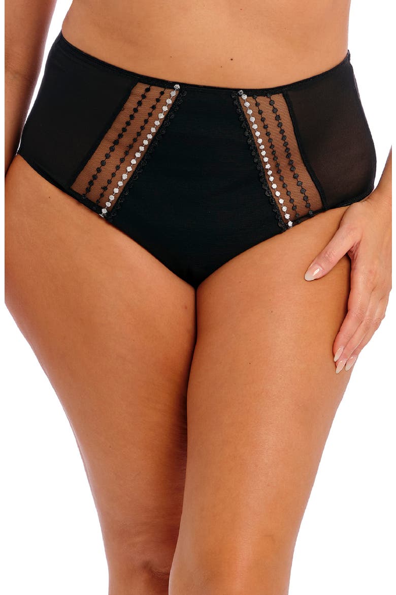 Matilda Full Figure Embellished Briefs, Main, color, BLACK