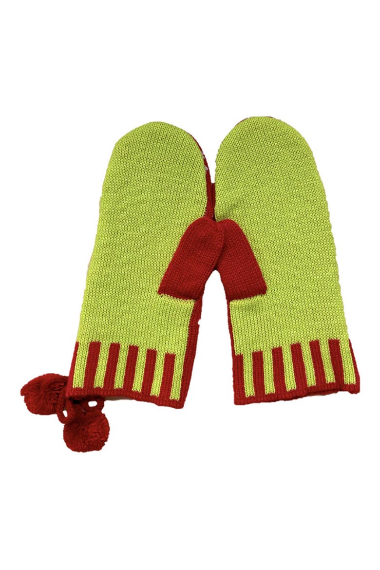 Snowy in the Snow Globe Mismatched Mittens, Alternate, color, RED