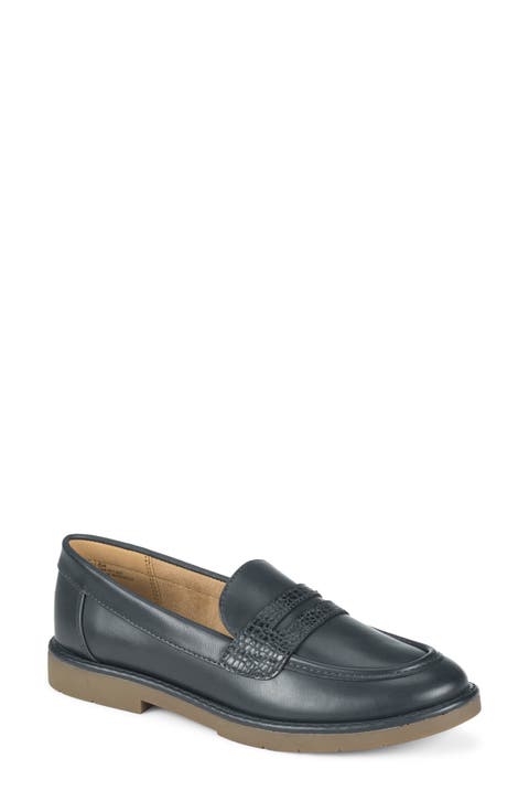 Calli Croc Embossed Faux Leather Loafer